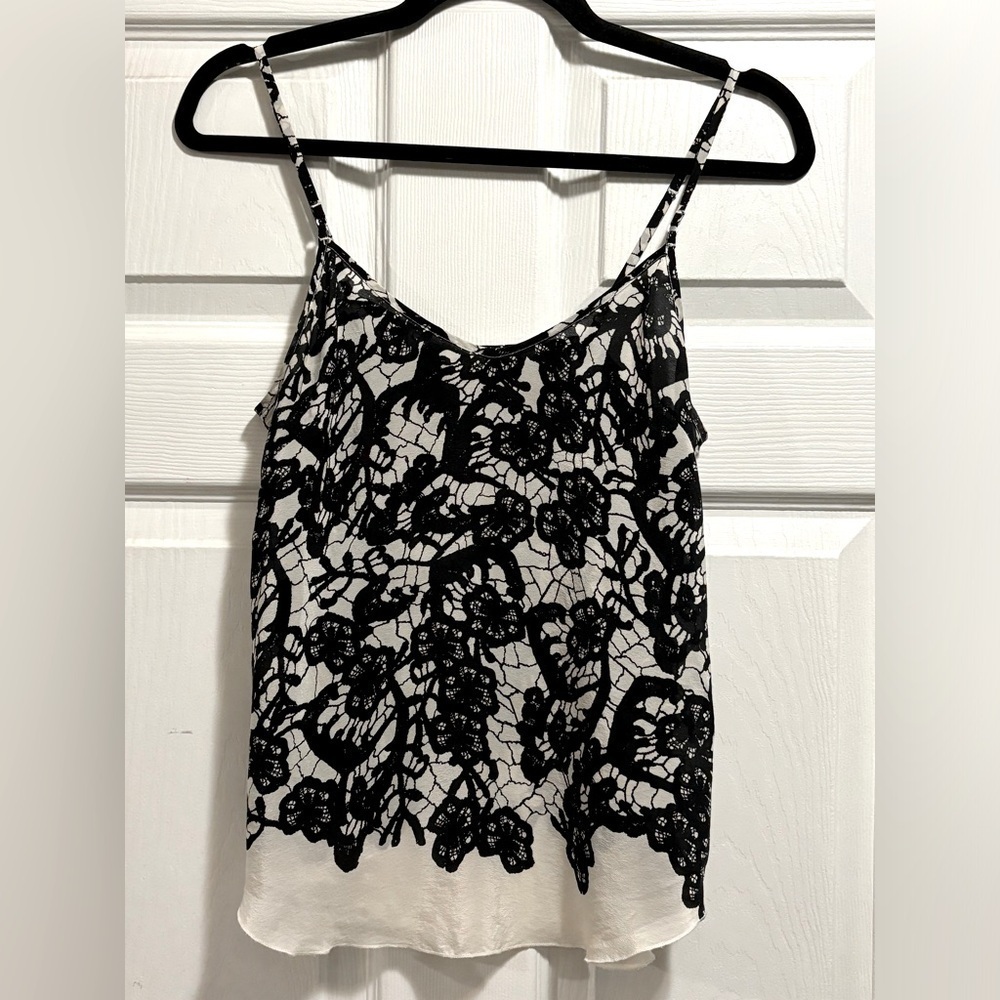 Aritzia Wilfred 100% Silk Cami Camisole Black and White Size XS
